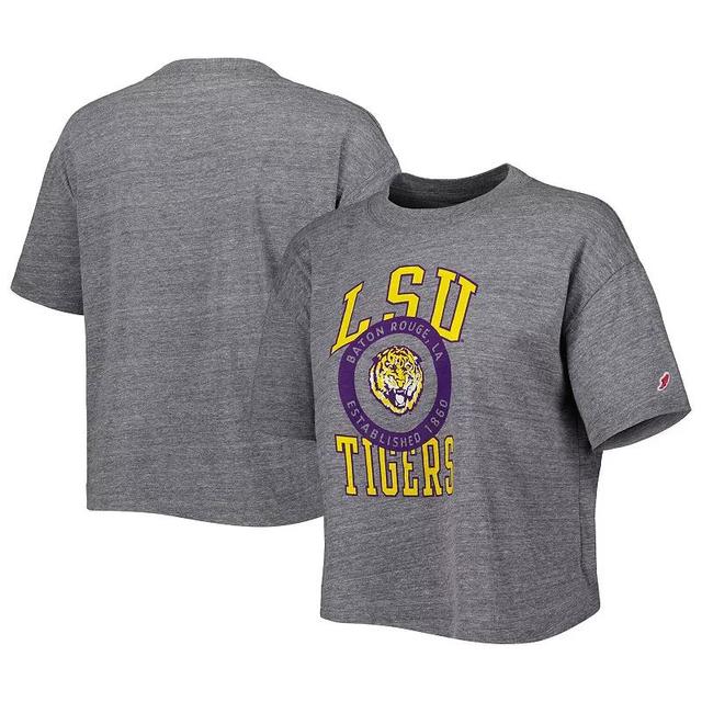 Womens League Collegiate Wear Heather Gray LSU Tigers Intramural Midi Seal Tri-Blend T-Shirt Product Image