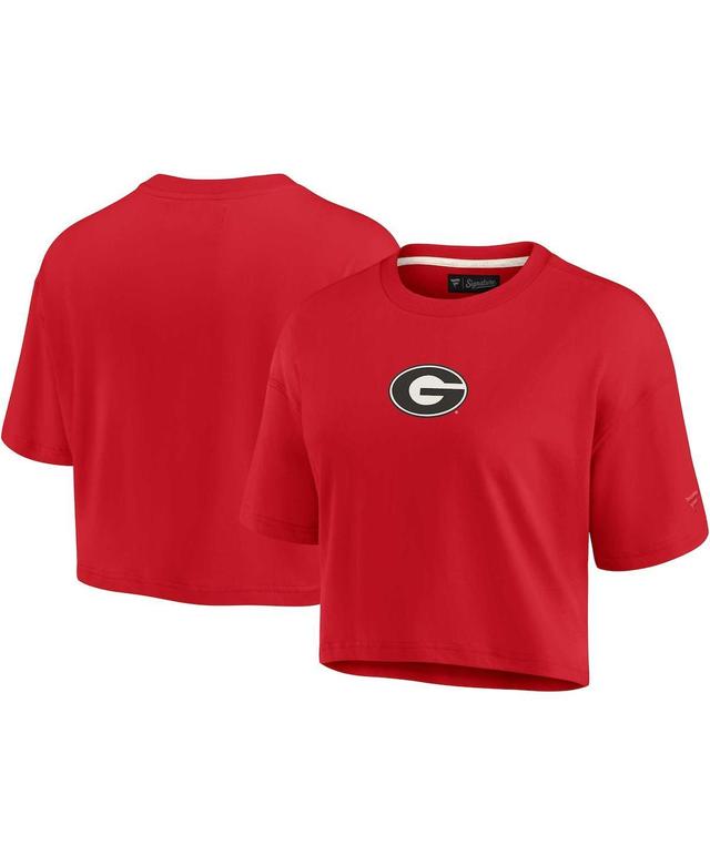 Womens Fanatics Signature Red Georgia Bulldogs Super Soft Boxy Cropped T-Shirt Product Image