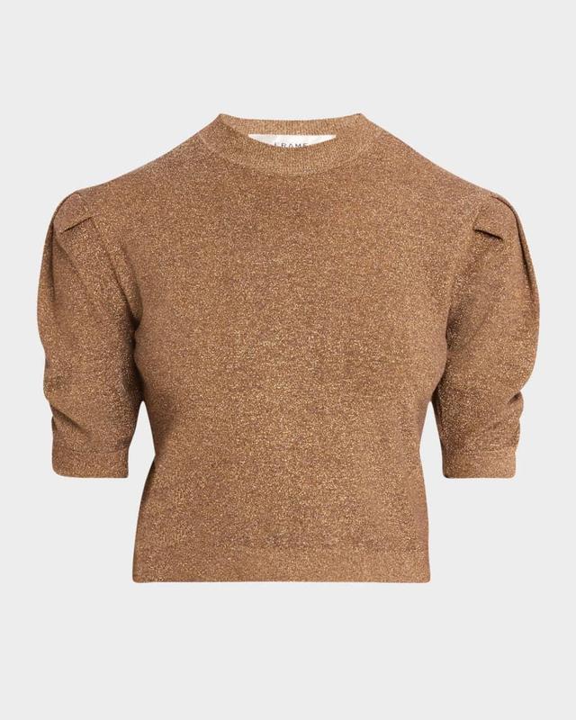 Sparkly Ruched-Sleeve Sweater Product Image