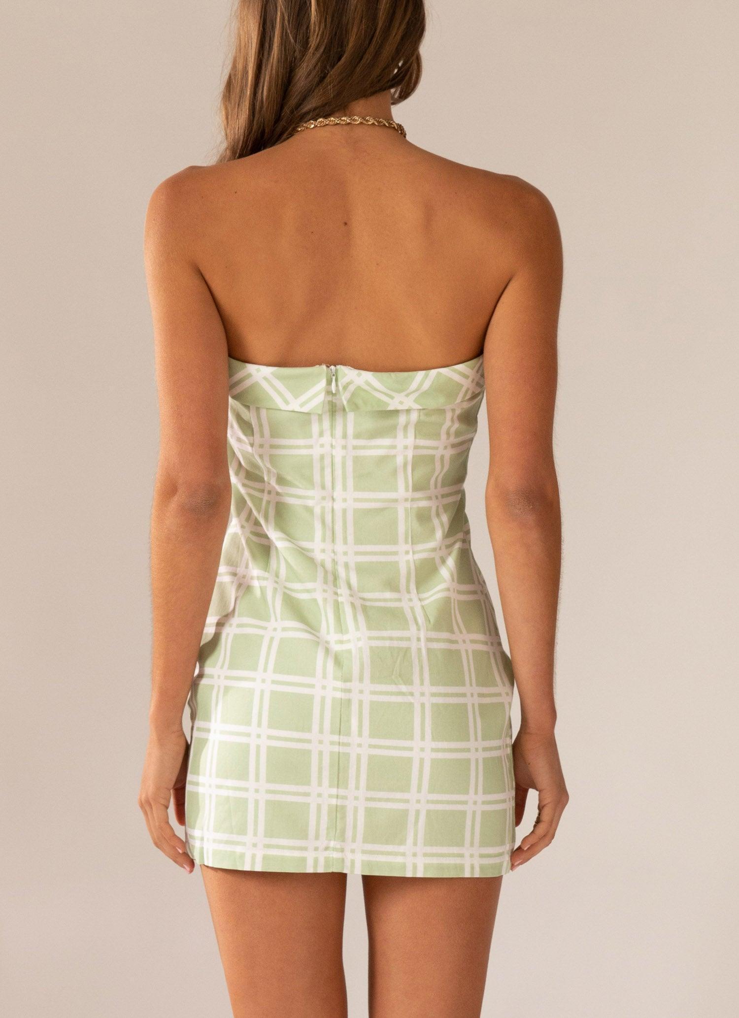 Love My Way Tube Dress - Sage Check Product Image