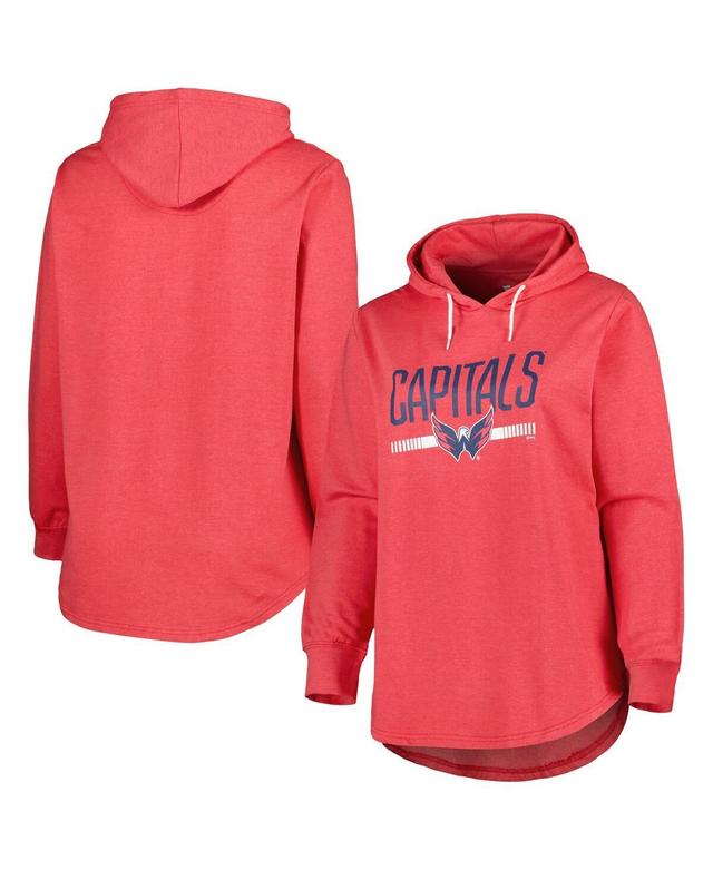 Womens Heather Washington Capitals Plus Size Fleece Pullover Hoodie Product Image