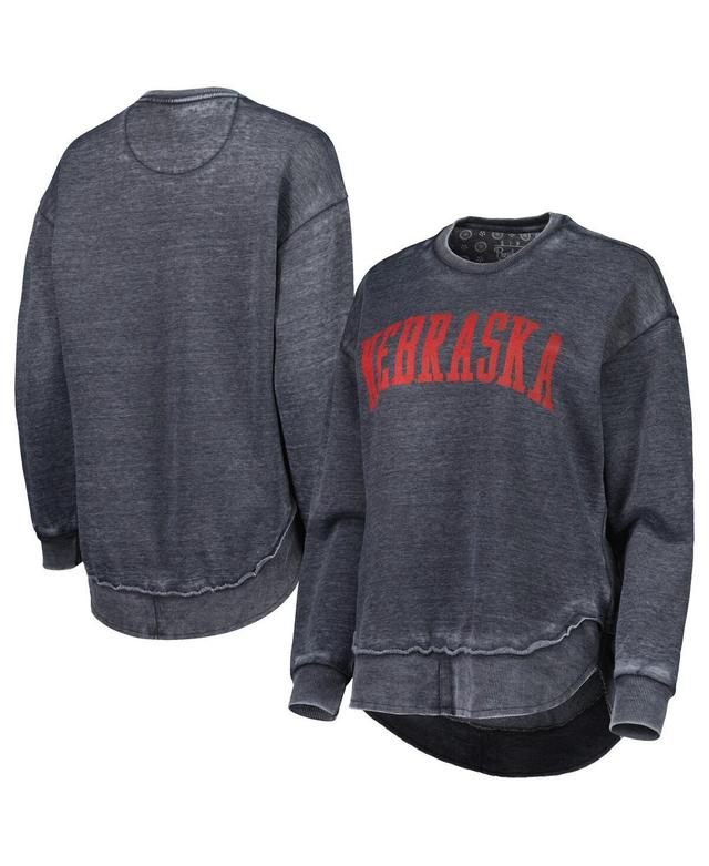 Womens Pressbox Nebraska Huskers Vintage Wash Pullover Sweatshirt Product Image