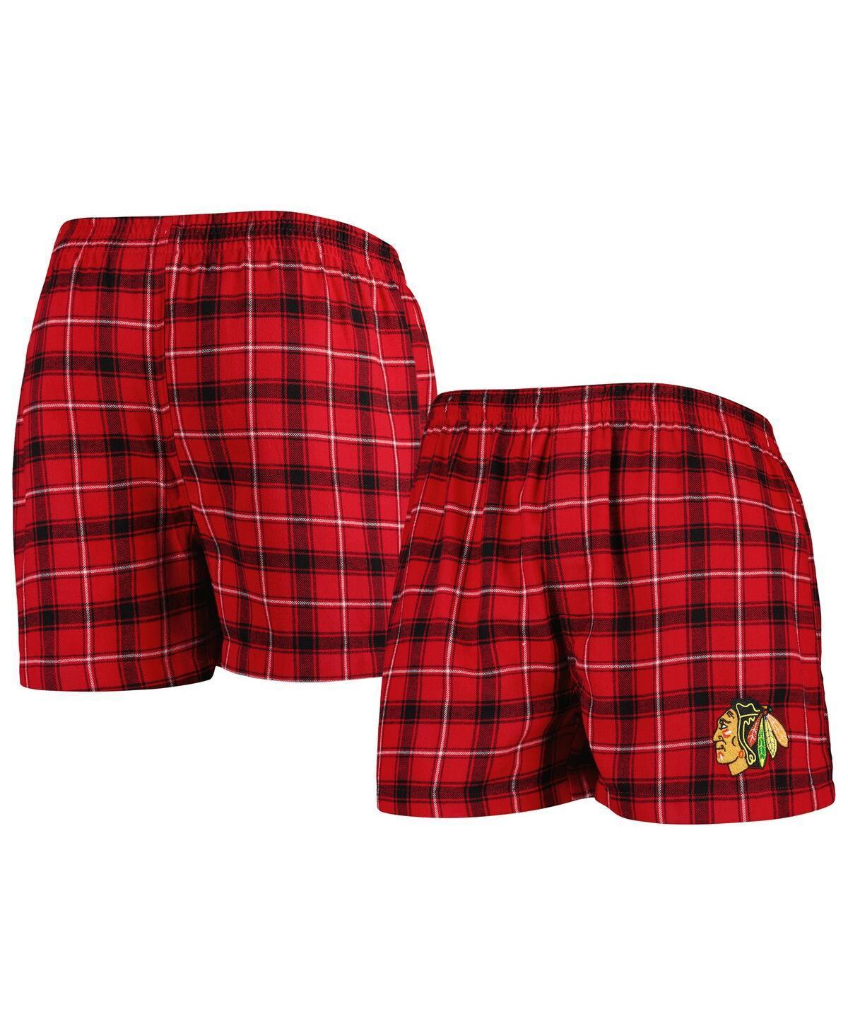 Mens Concepts Sport /Black Chicago Blackhawks Ledger Flannel Boxers Product Image