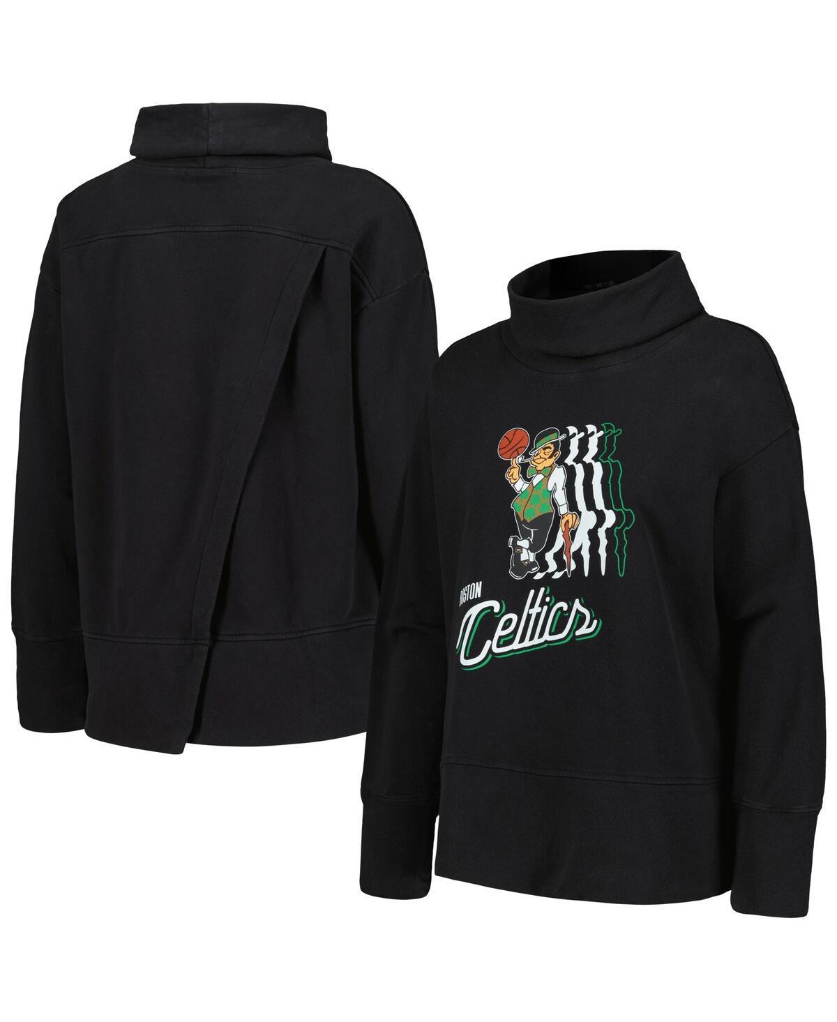 Womens LevelWear Black Boston Celtics Sunset Pullover Sweatshirt Product Image