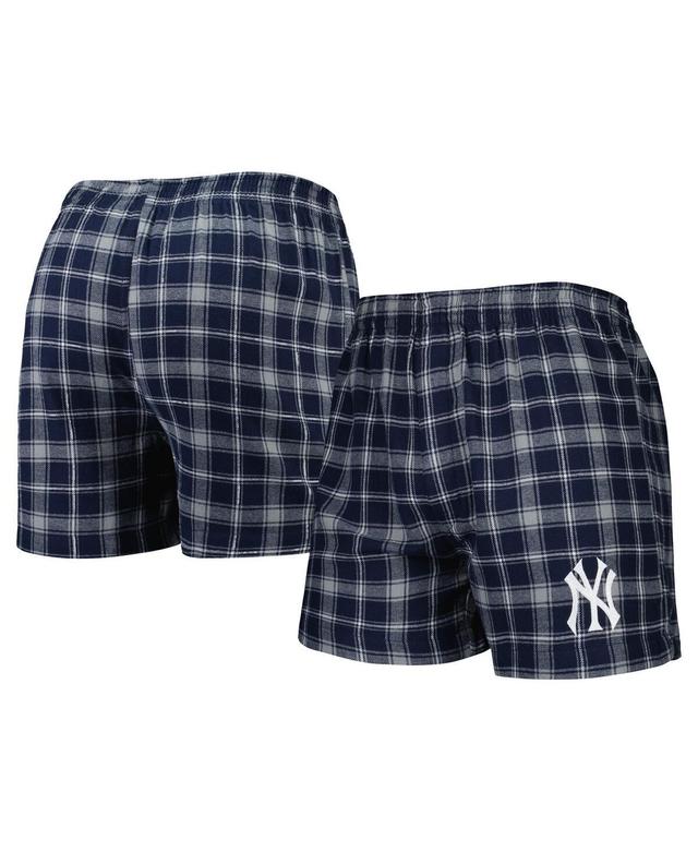 Mens Concepts Sport Navy and Gray New York Yankees Ledger Flannel Boxers - Navy Product Image