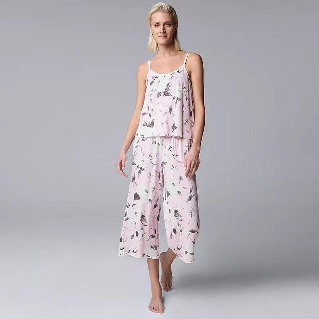 Womens Simply Vera Vera Wang 2-pc. Tank Top & Culotte Pajama Set Product Image