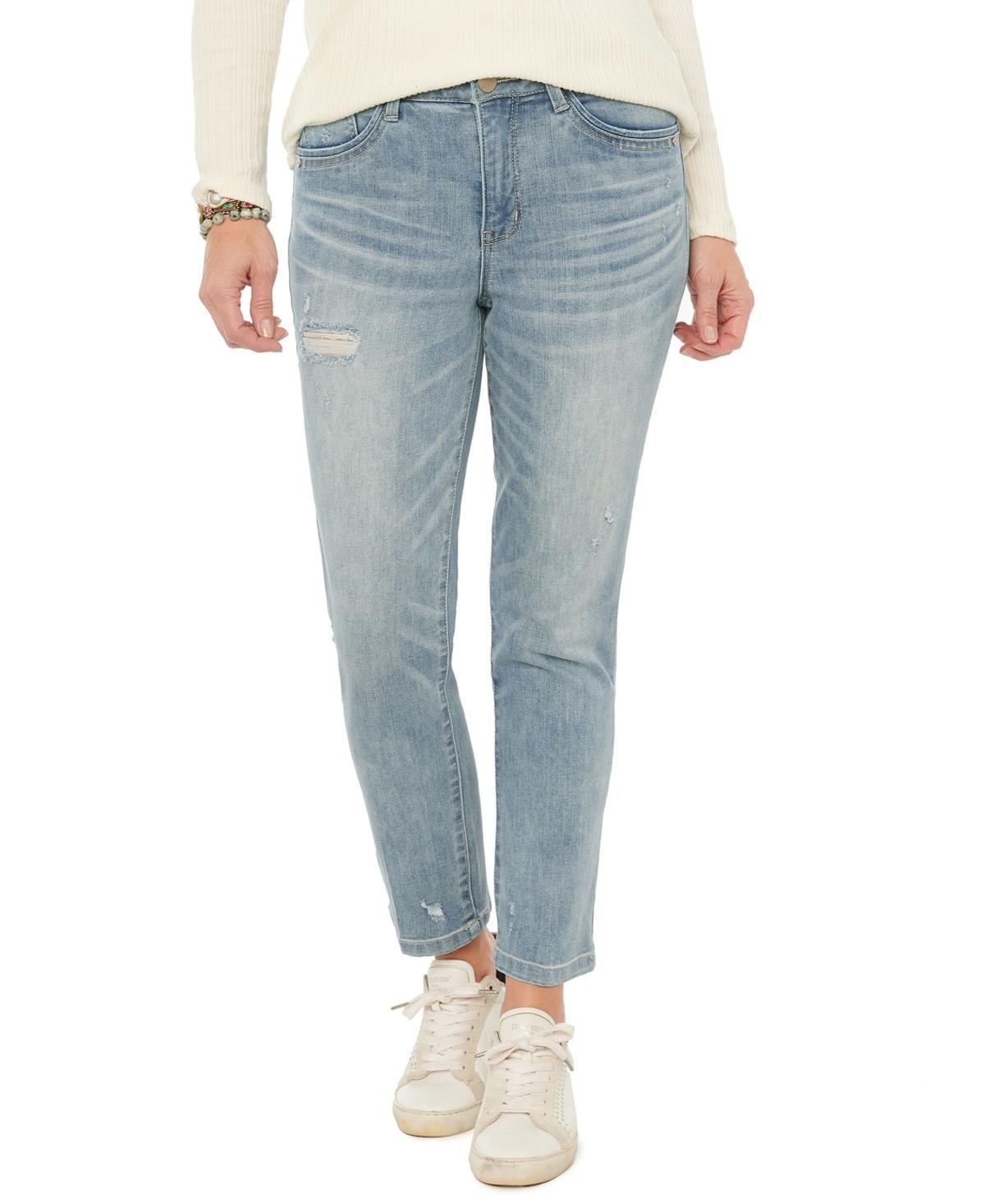 Womens AbSolution Vintage-Like Distressed Skinny Jeans Product Image