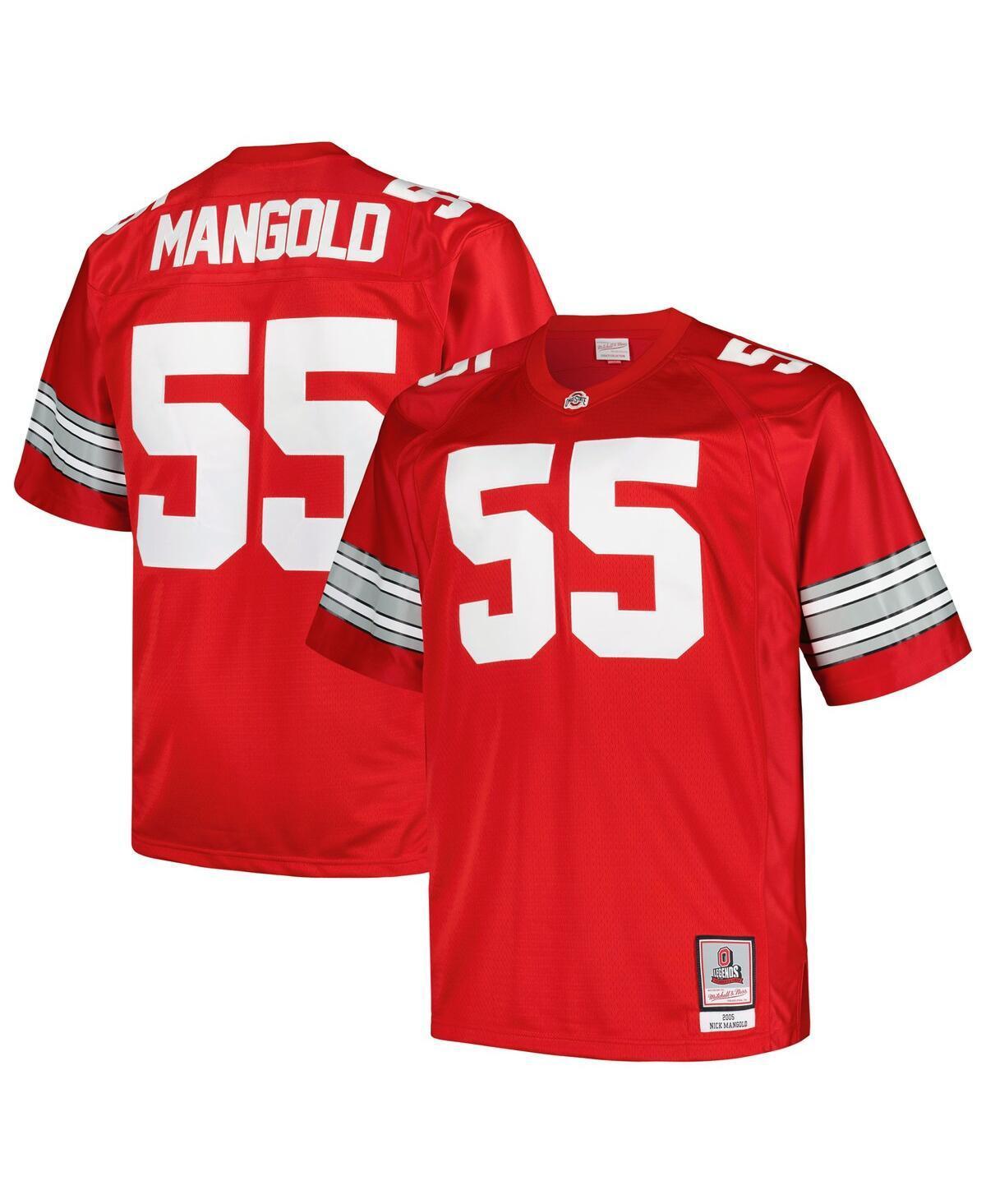 Mens Mitchell & Ness Nick Mangold Scarlet Ohio State Buckeyes Big & Tall Legacy Jersey Product Image