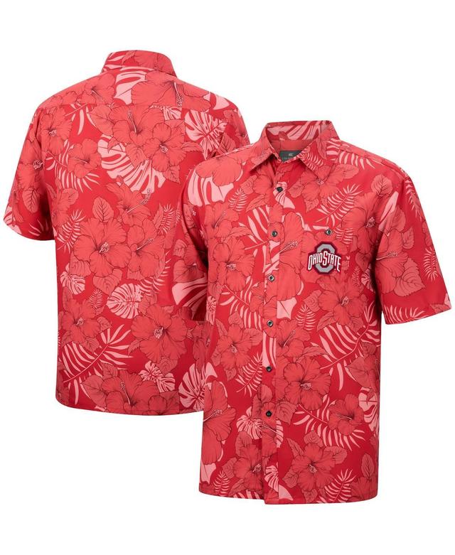 Mens Colosseum Scarlet Ohio State Buckeyes The Dude Camp Button-Up Shirt Product Image