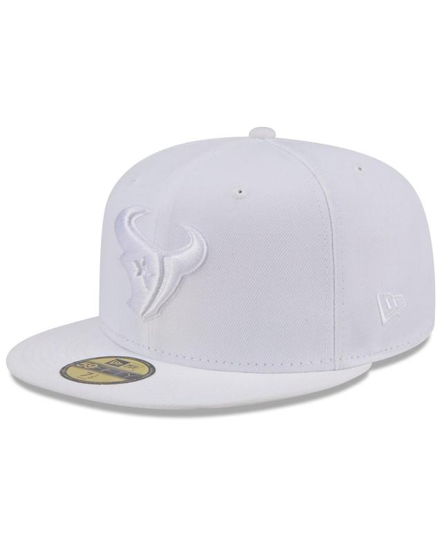 New Era Mens White Houston Texans White 59FIFTY Fitted Hat - White Product Image