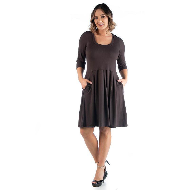 Plus Size 24Seven Comfort Apparel Fit and Flare Dress, Womens Product Image