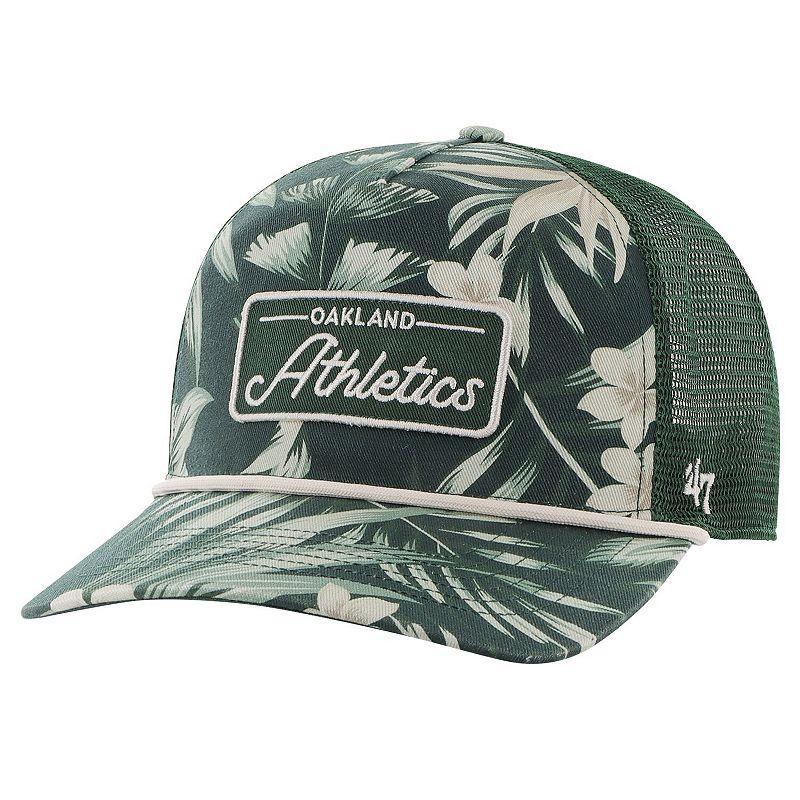 Mens 47 Brand Green Oakland Athletics Tropicalia Trucker Hitch Adjustable Hat Product Image