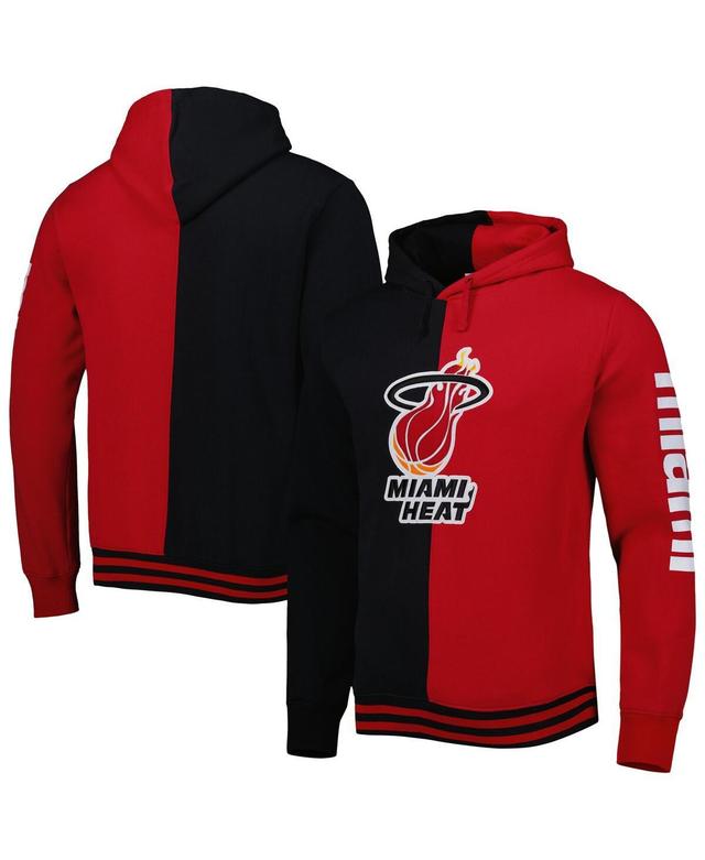 Mens Mitchell & Ness Black Miami Heat Hardwood Classics Split Pullover Hoodie - Black Product Image