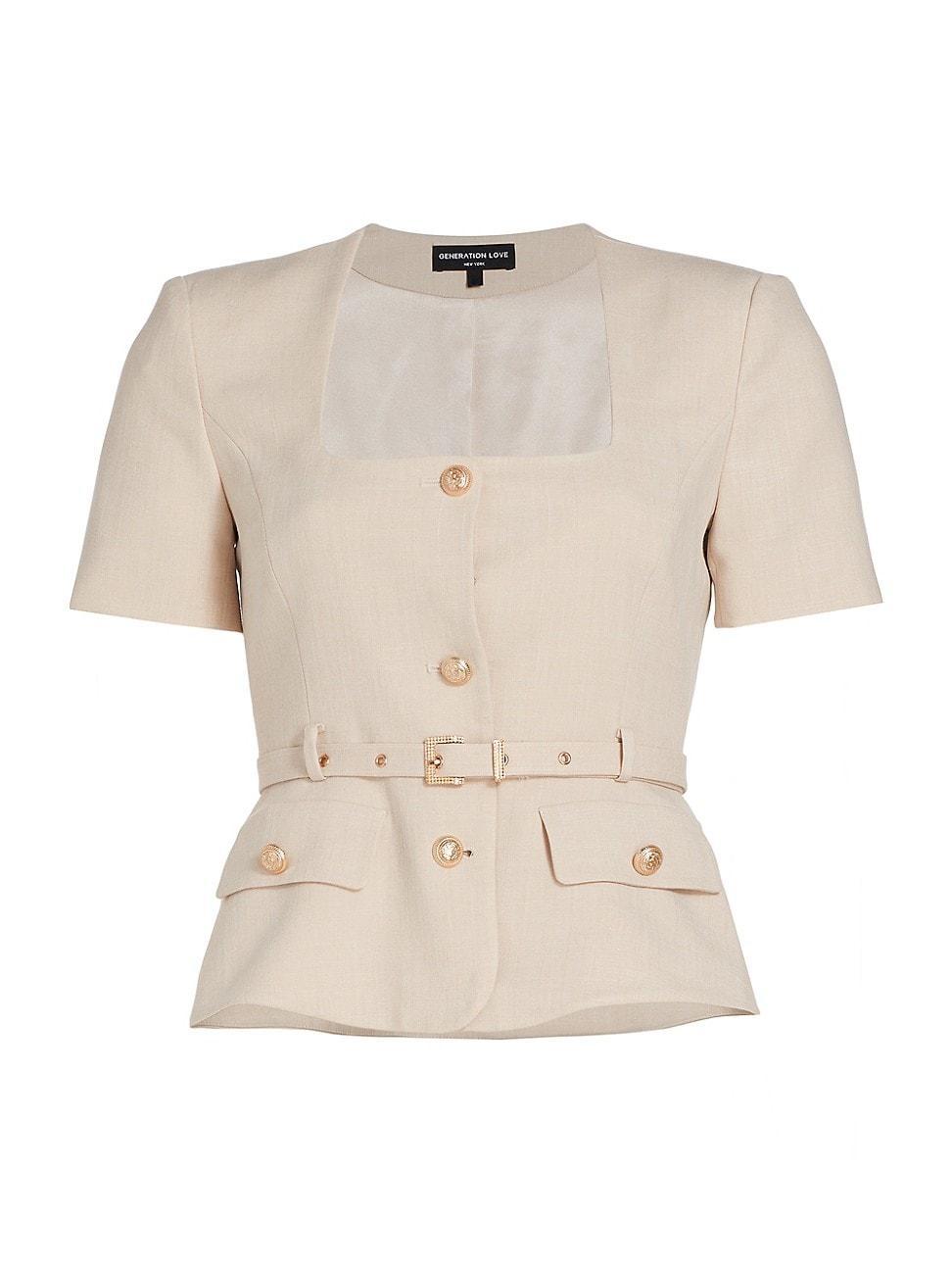 Womens Lois Peplum Blazer Top Product Image