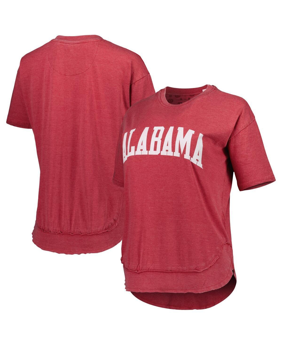 Womens Pressbox Crimson Alabama Crimson Tide Arch Poncho T-Shirt Product Image