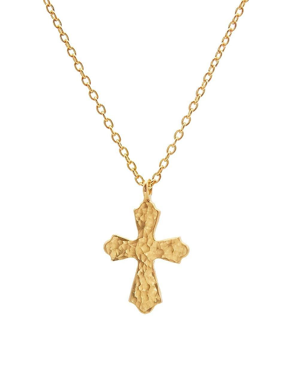 Womens Juju 22K & 24K Yellow Gold Small Cross Pendant Necklace Product Image