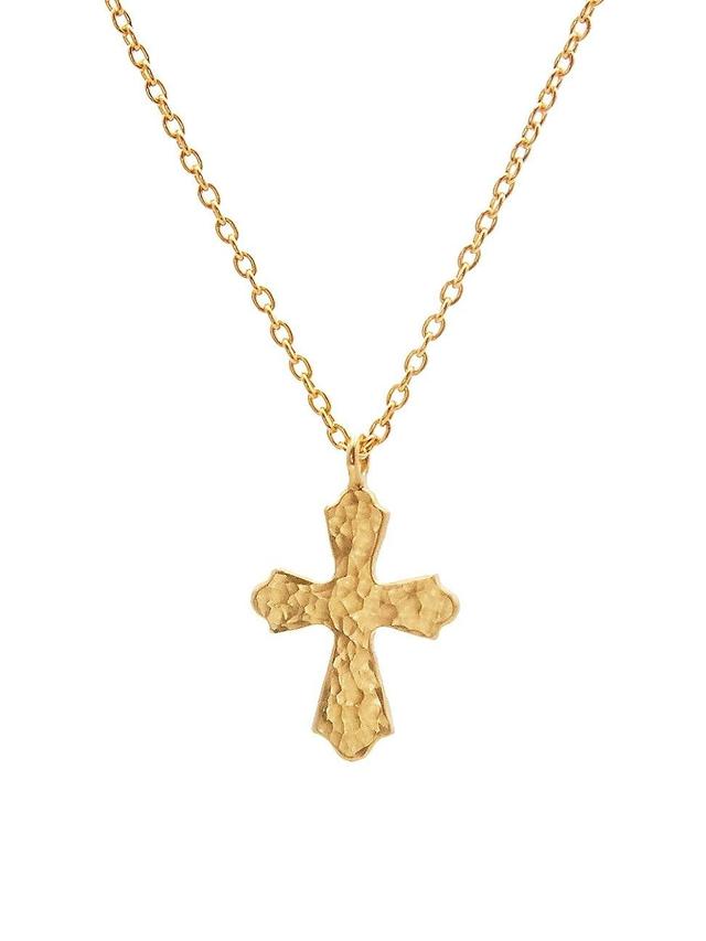 Womens Juju 22K & 24K Yellow Gold Small Cross Pendant Necklace Product Image