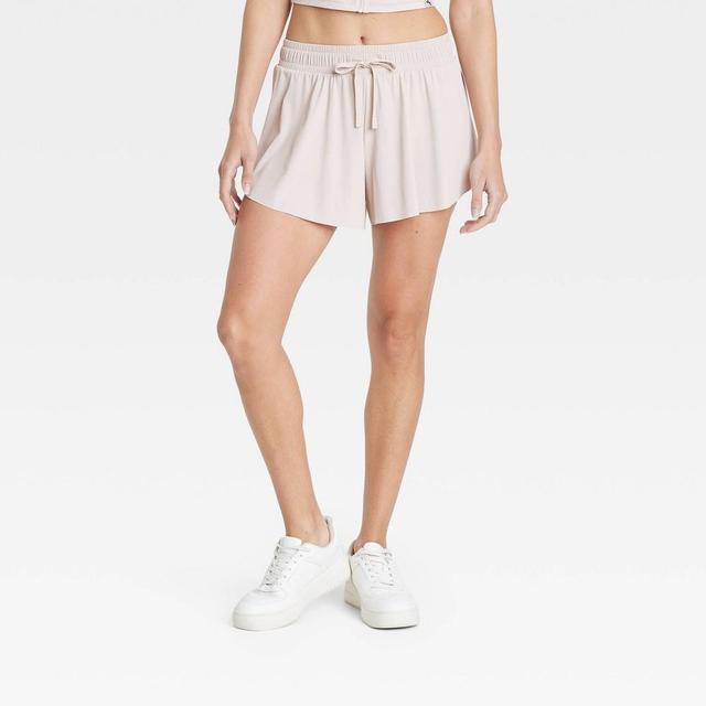 Womens Double Layer Run Shorts 2.5 - JoyLab Ivory L Product Image