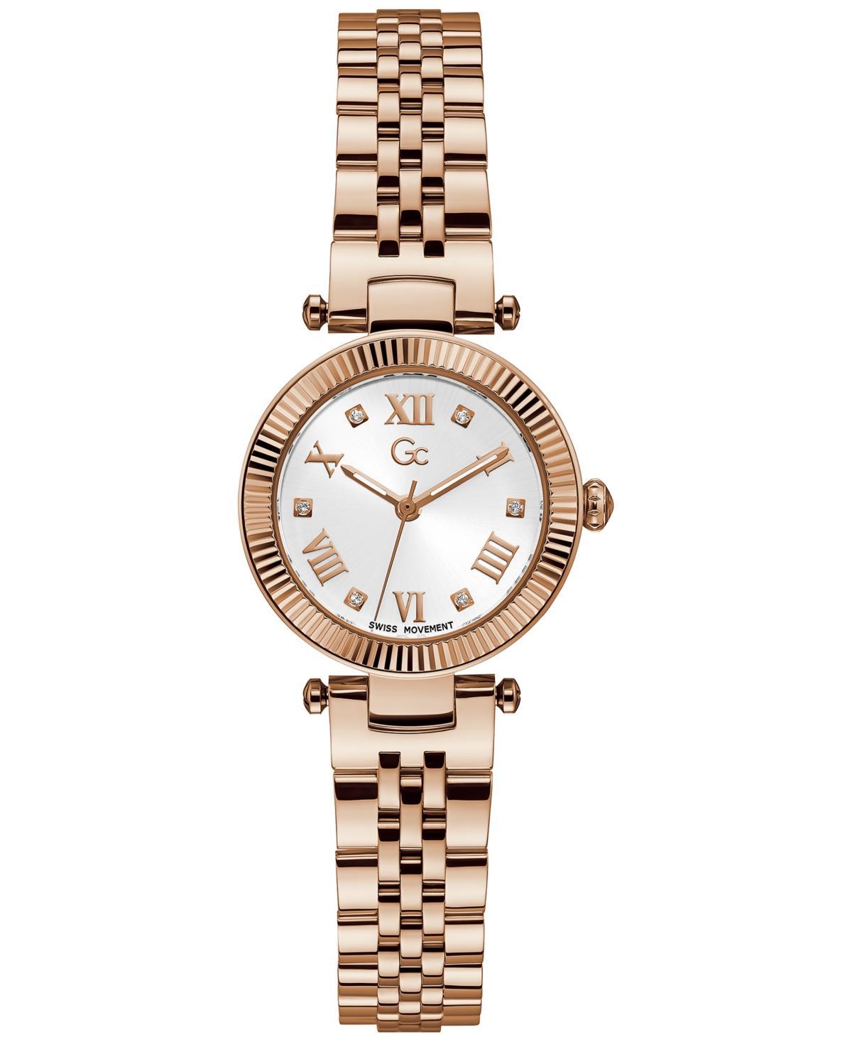 Guess Gc Flair Womens Swiss Rose Gold-Tone Stainless Steel Bracelet Watch 28mm Product Image