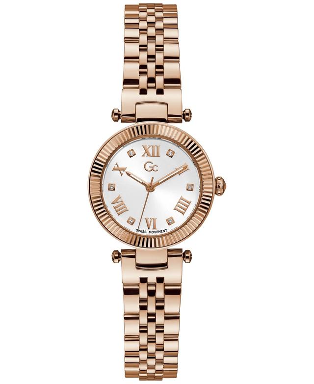 Guess Gc Flair Womens Swiss Rose Gold-Tone Stainless Steel Bracelet Watch 28mm - Rose Gold-tone Product Image