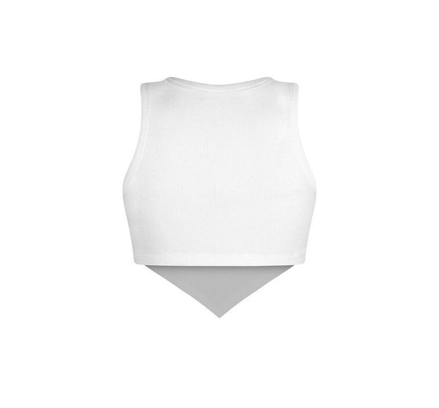 Sleeveless Plain Crop Sports Top Product Image