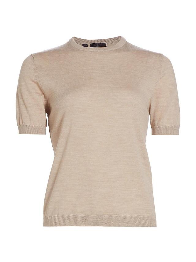 Womens Sand Merino Wool T-Shirt Product Image