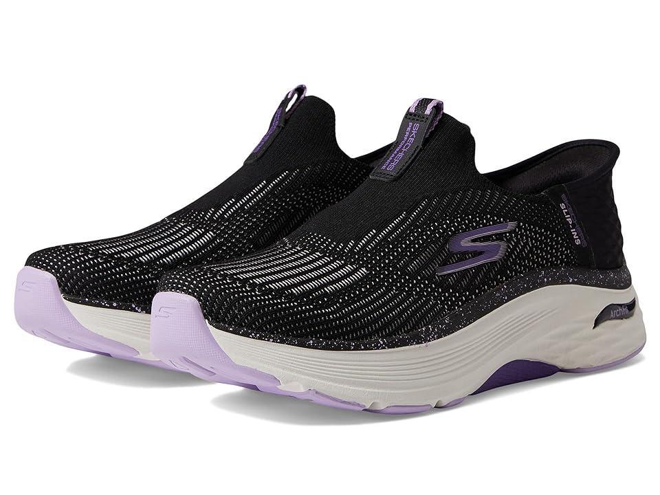 SKECHERS Max Cushioning Arch Fit Fluidity Hands Free Slip-Ins (Black/Purple) Women's Shoes Product Image