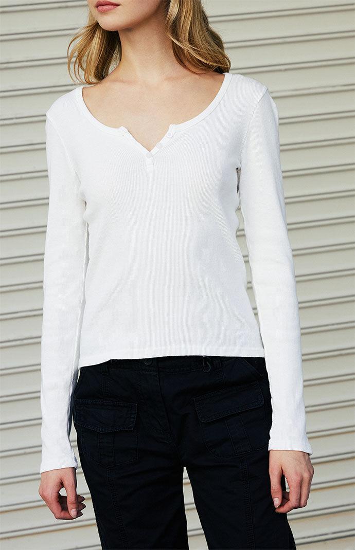 John Galt Womens Zelly Henley Long Sleeve Top Product Image