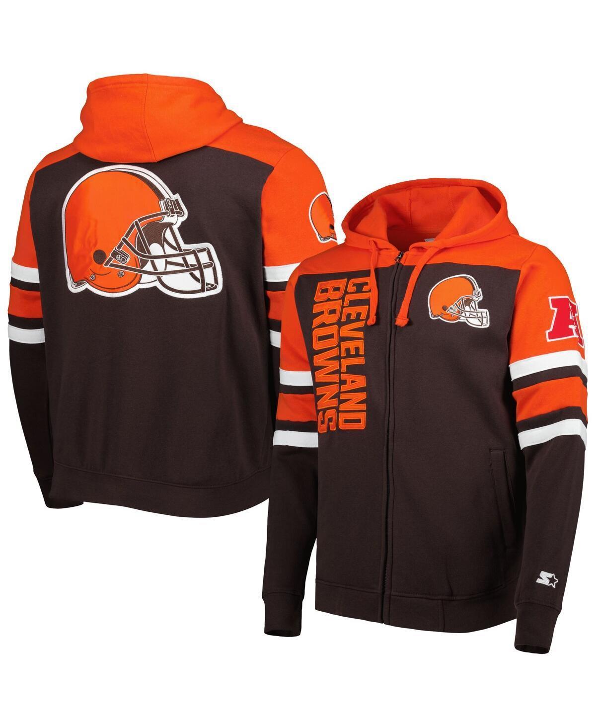 Mens Starter Brown Cleveland Browns Extreme Full-Zip Hoodie Jacket Product Image