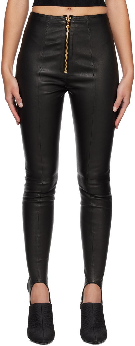 BALMAIN Black Stirrup Leggings In Af1qd025lb99 Product Image