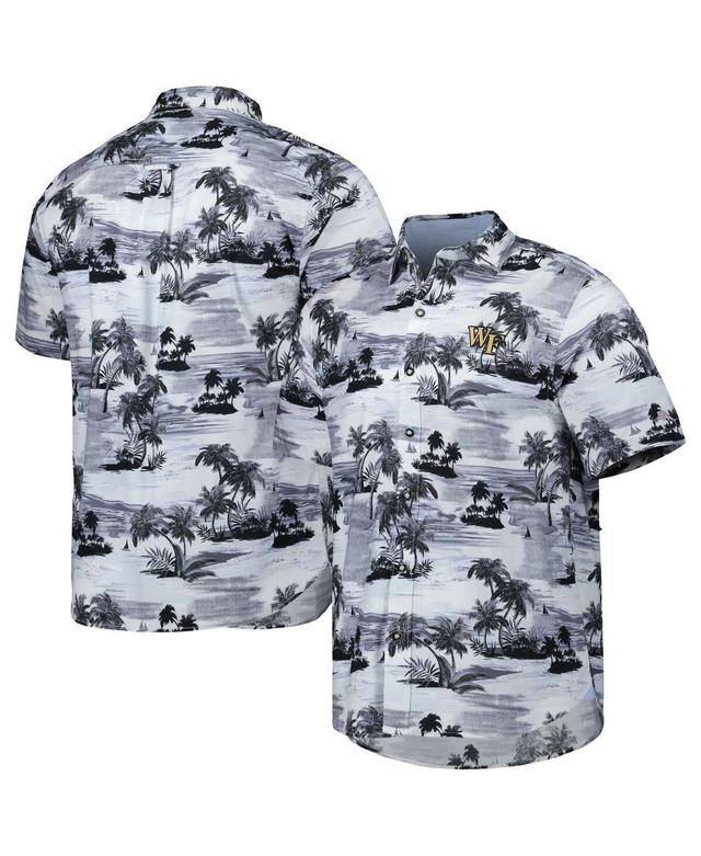 Mens Tommy Bahama Black Wake Forest Demon Deacons Tropical Horizons Button-Up Shirt Product Image