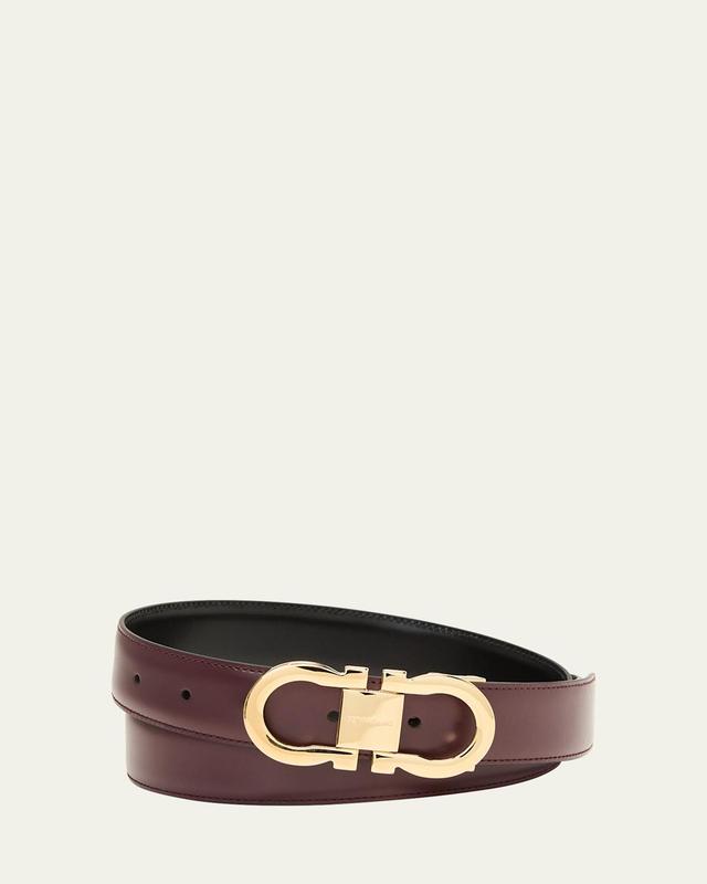 Mens Reversible Double-Gancini Leather Belt Product Image