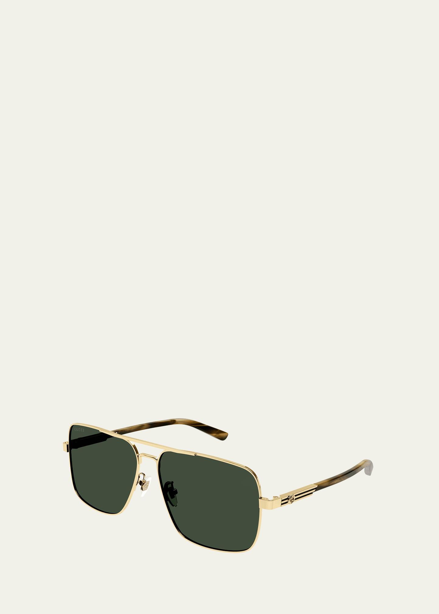 Mens Archive Details 62MM Square Metal Sunglasses Product Image