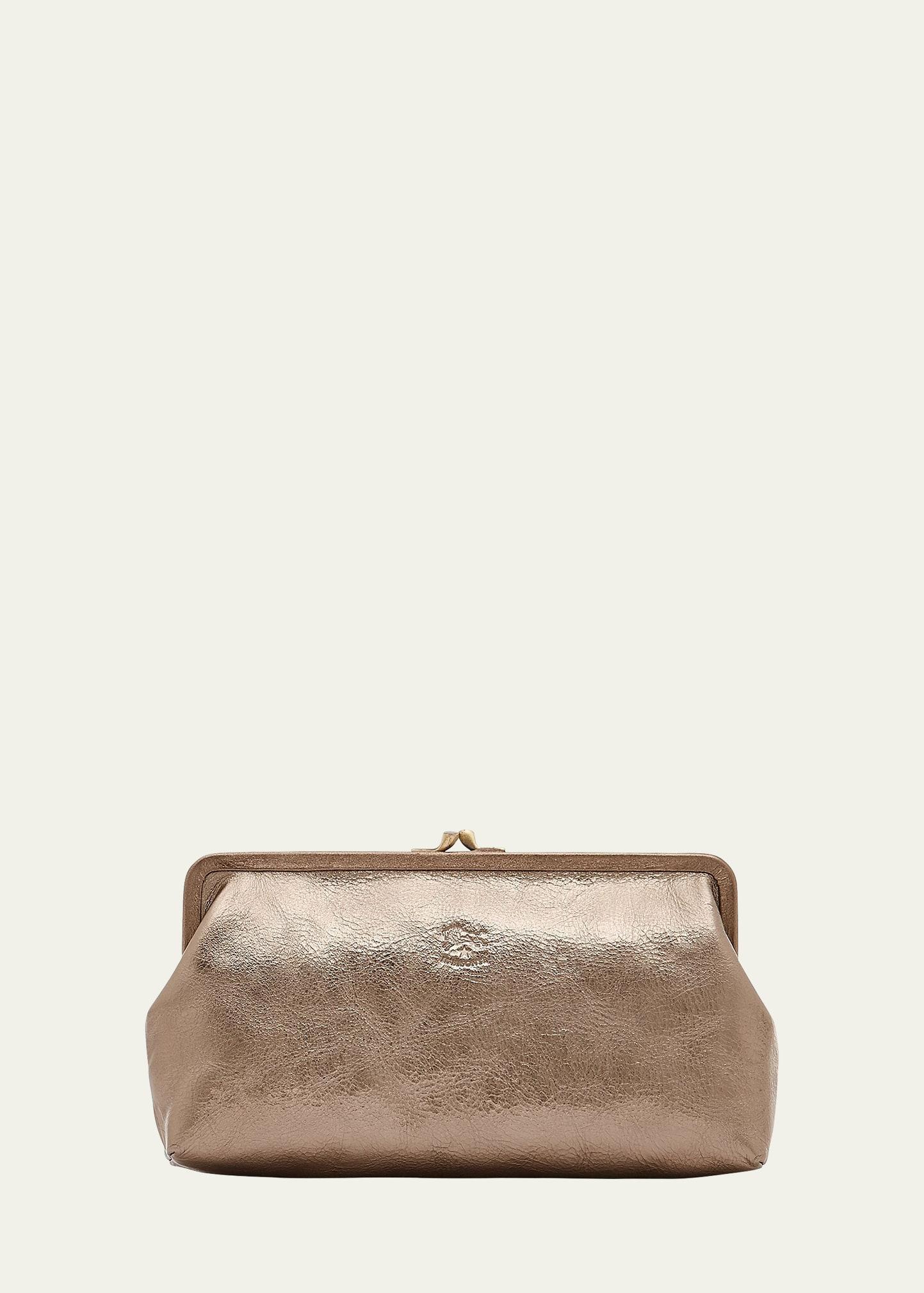 Womens Metallic Leather Clutch Product Image