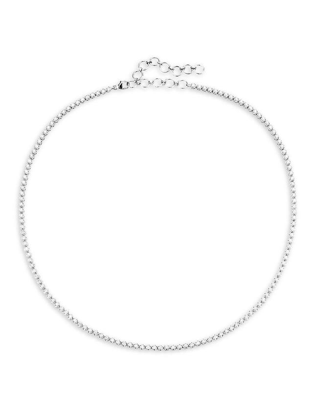 Womens 14K White Gold & 4.00 TCW Natural Diamond Tennis Necklace/16-19 Product Image