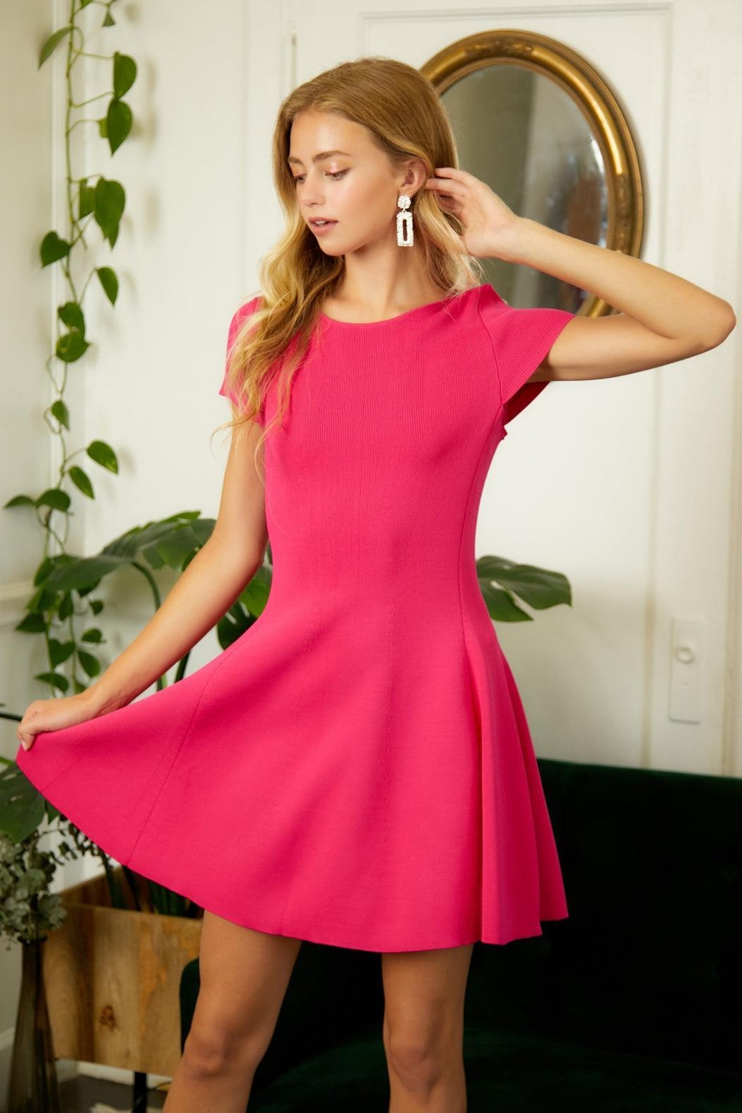 Cap Sleeve Knit Dress Product Image