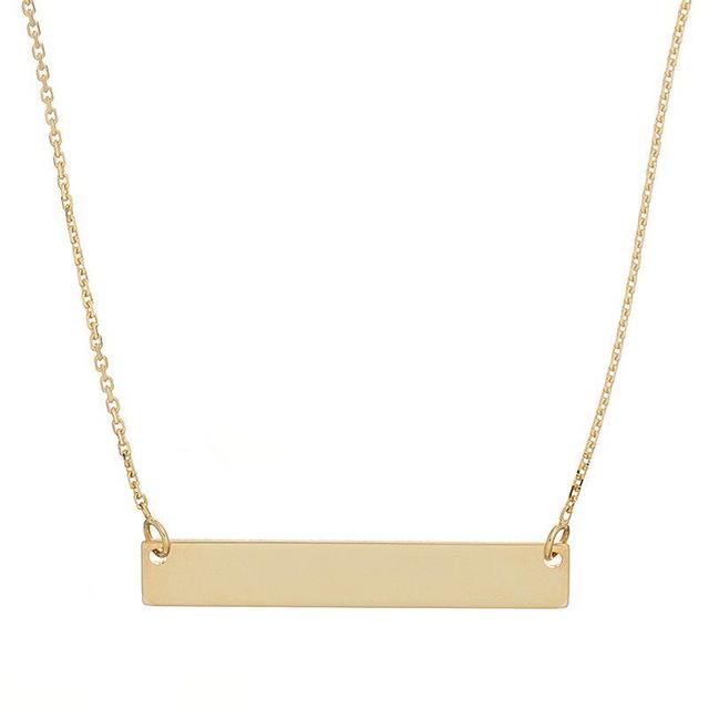 14k Gold Bar Necklace, Womens Yellow Product Image