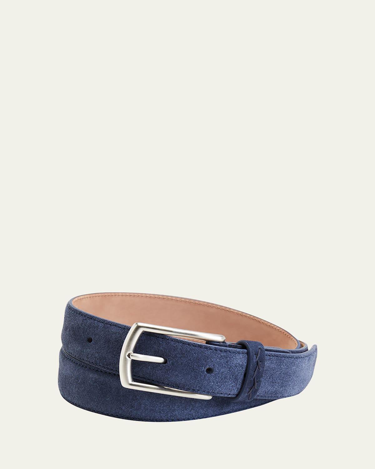 Mens Triple Stitch Leather Belt Product Image