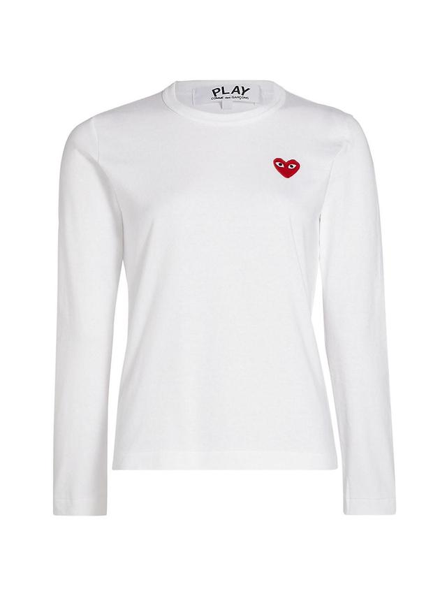 Womens Heart Cotton Logo Long-Sleeve T-Shirt Product Image