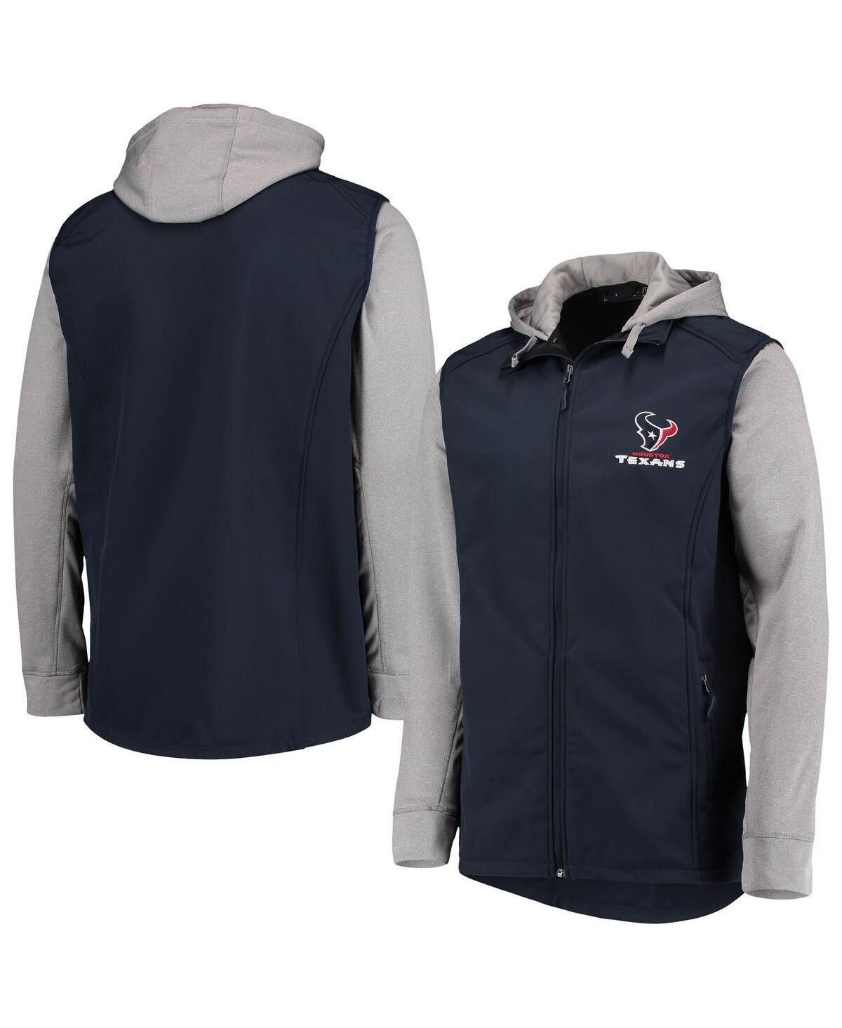 Men's Dunbrooke Navy/Gray Houston Texans Big & Tall Alpha Full-Zip Hoodie Jacket Product Image