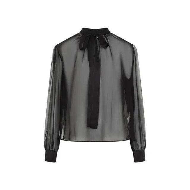 Black Silk Blouse Product Image