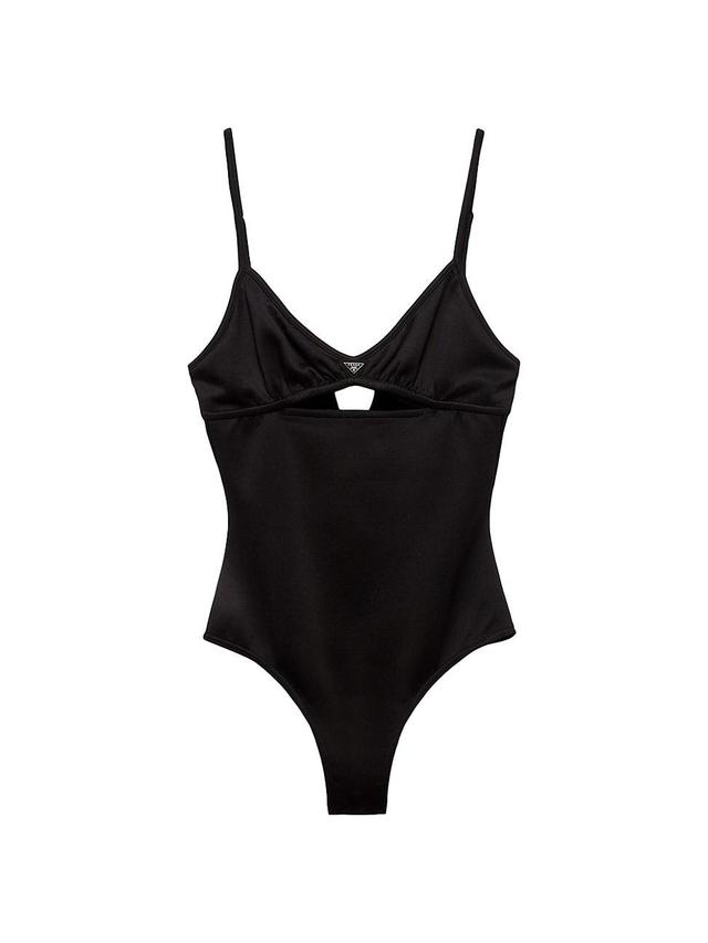 Womens Interlock Fabric One-Piece Swimsuit Product Image