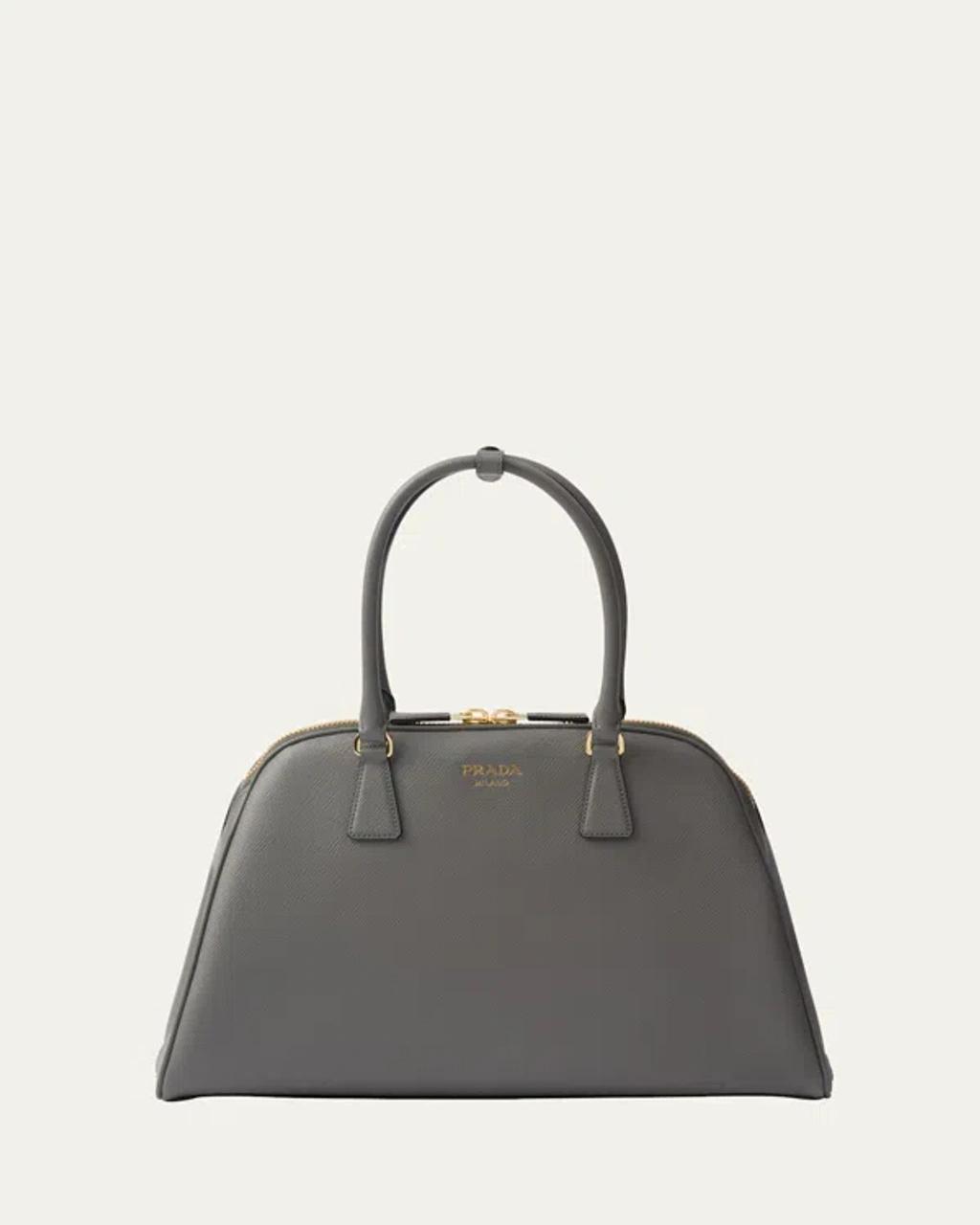 PRADA Women's Large Saffiano Leather Bag In Grey Product Image