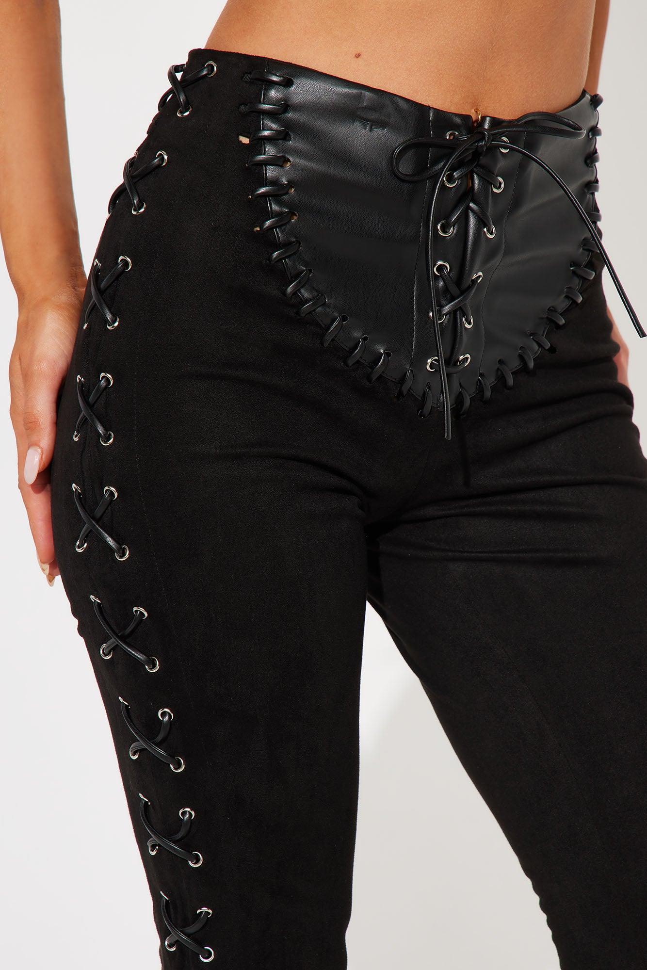 Wild West Faux Leather Pant Set - Black Product Image