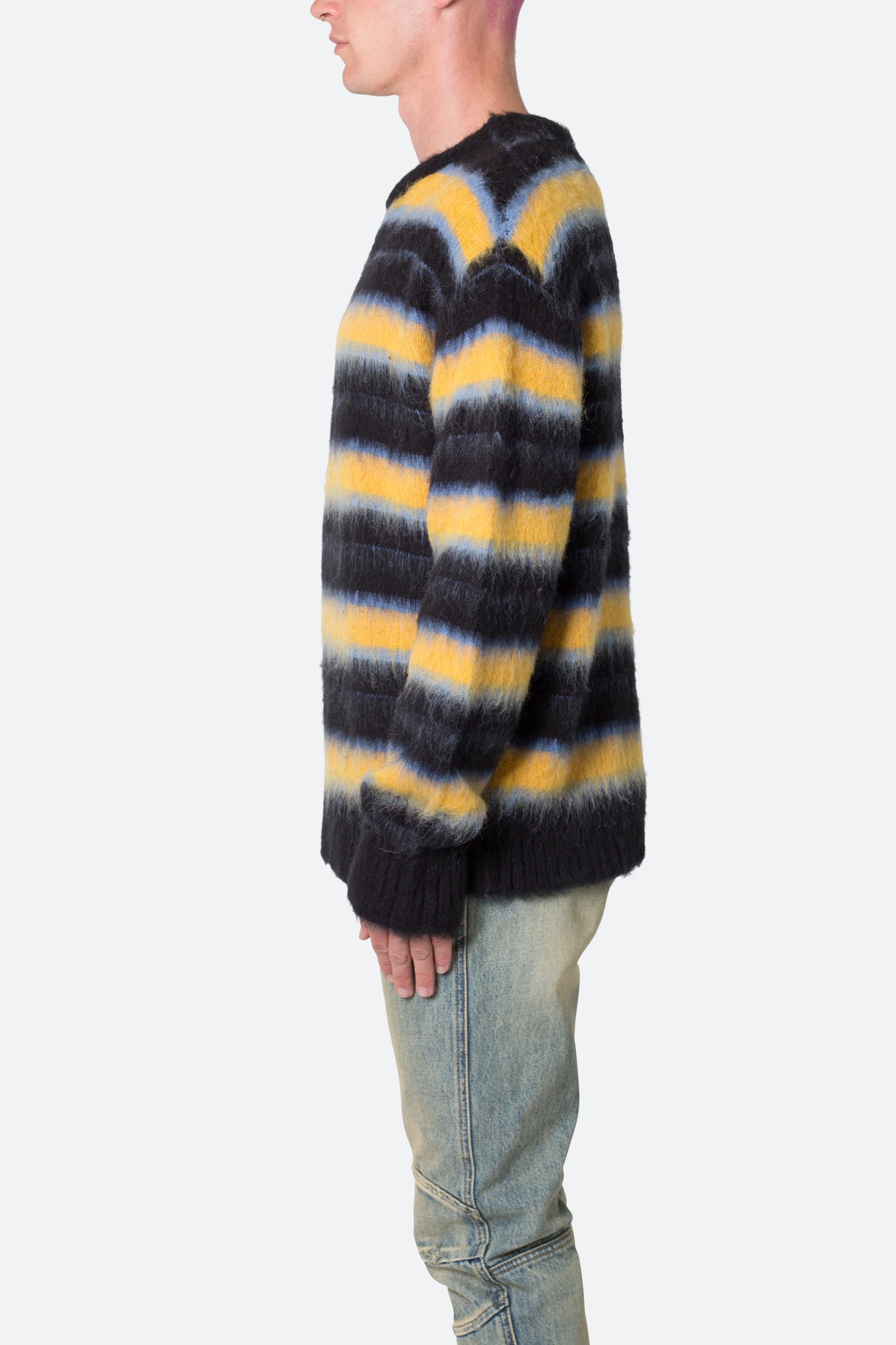 Striped Mohair Sweater - Black Product Image