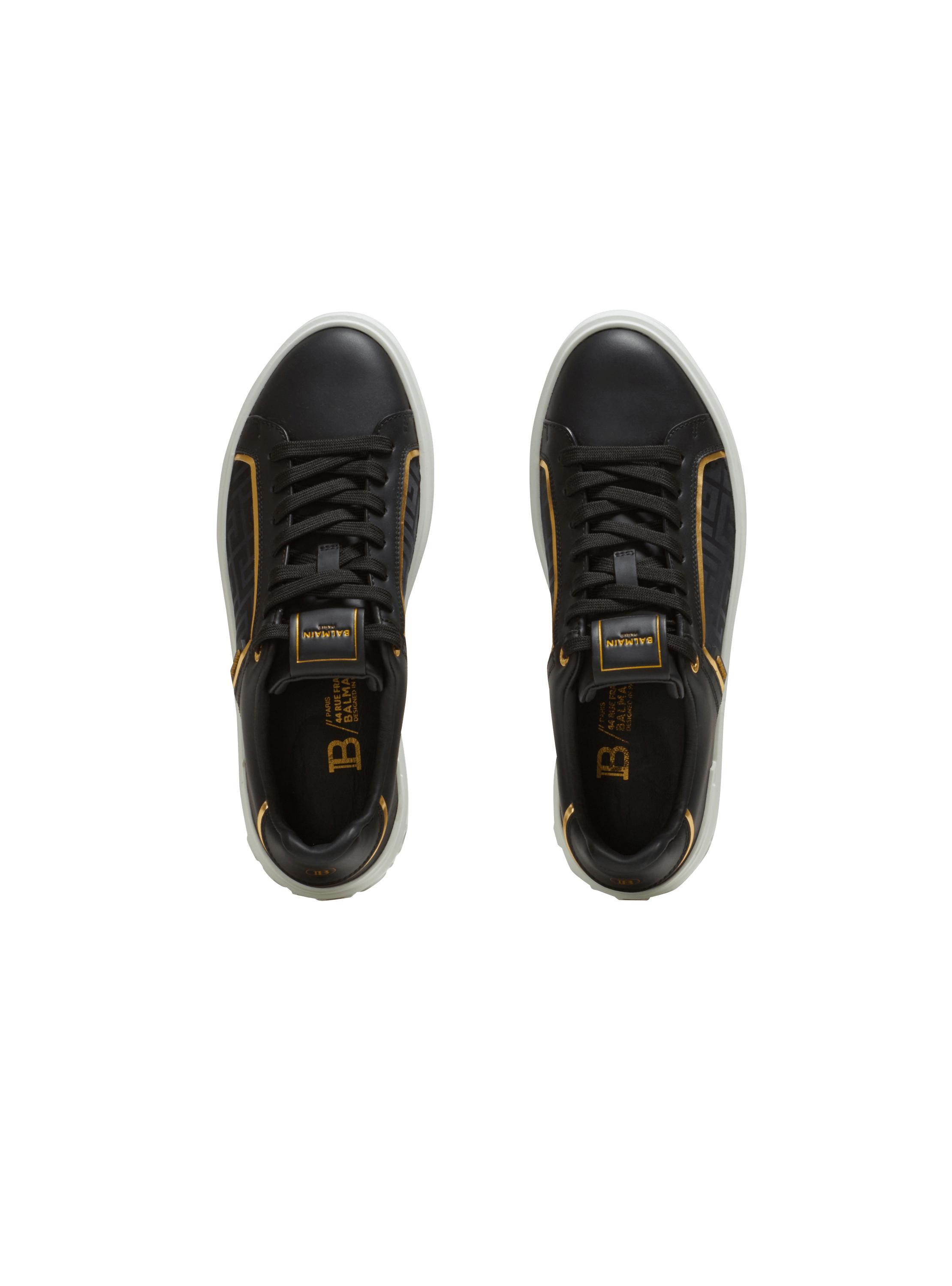 B-Court monogrammed nylon and leather sneakers Product Image