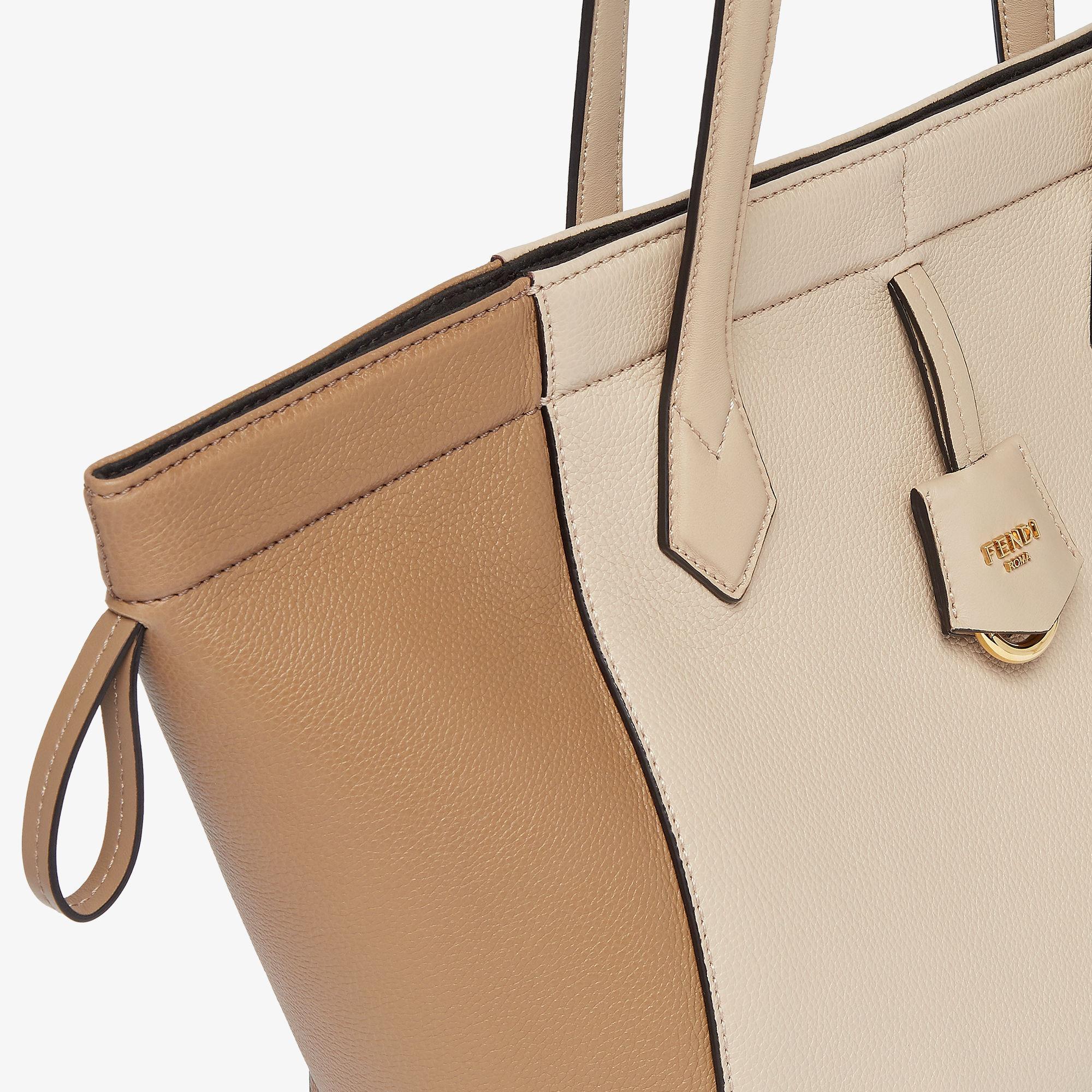 Fendi Origami MediumBeige two-tone leather bag that can be transformed Product Image