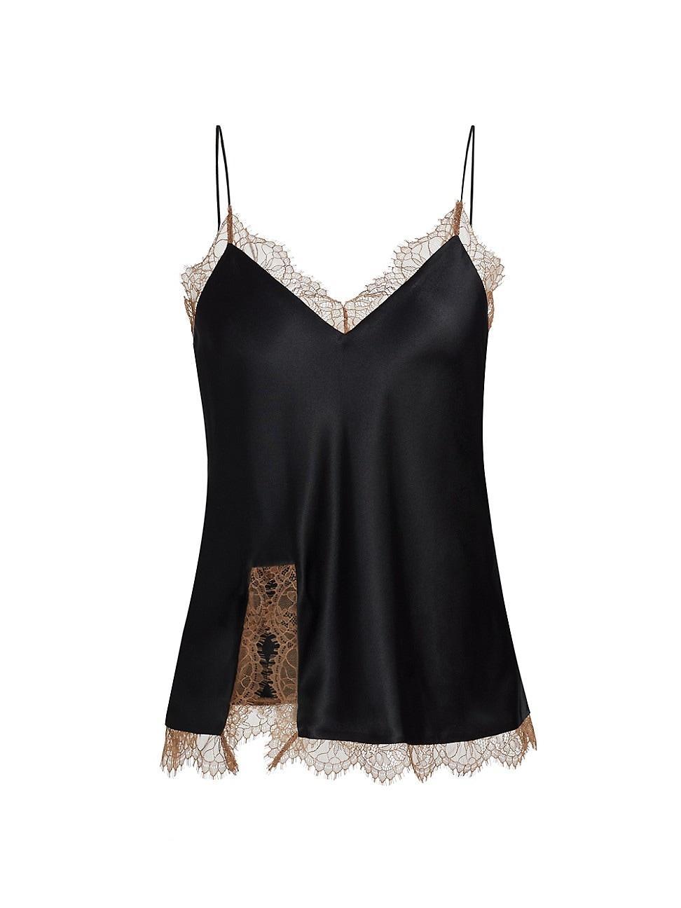 Womens Lynette Silk Lace Slit Camisole Product Image