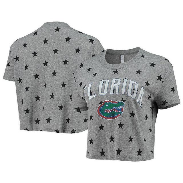 Womens Alternative Apparel Gray Florida Gators Headliner Stars Cropped Tri-Blend T-Shirt Product Image