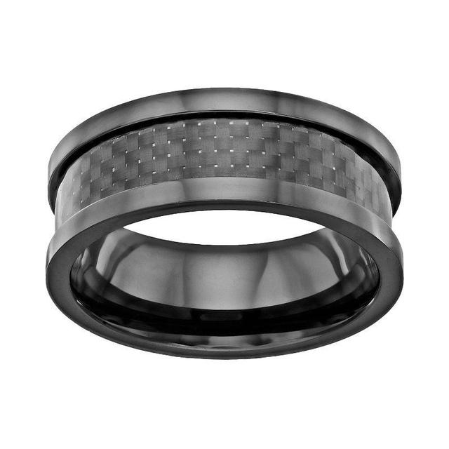 Mens Black Ceramic & Carbon Fiber Band Product Image